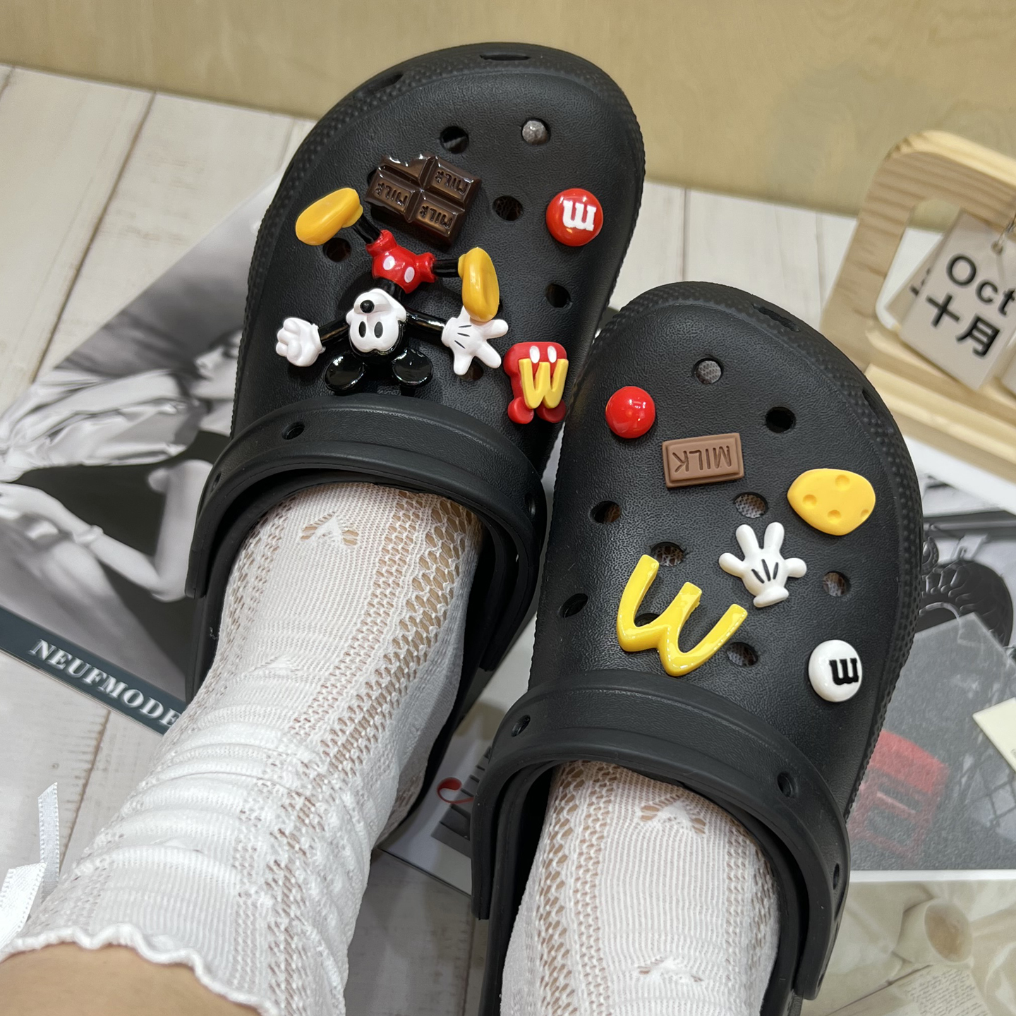 洞洞鞋配饰diy米老鼠鞋花