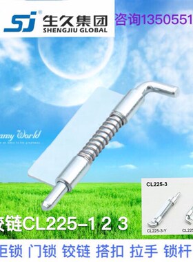 生久柜锁不锈钢铁铰链平板焊接式CL225-3铰链 弹簧插销转轴