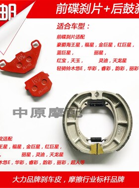 大力牌适配豪爵灵迪天龙星天玉超人睿彩韵彩丽彩前后刹车皮碟刹片