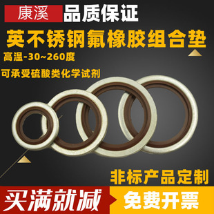 304不锈钢氟胶英制组合垫 骨架油封 JB982组合垫圈垫片密封圈