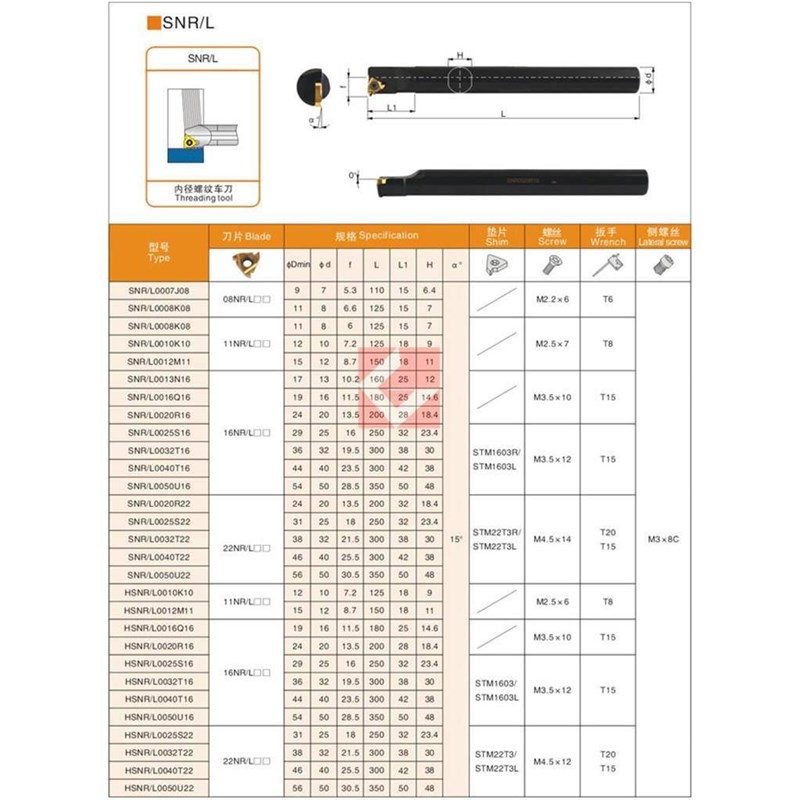 数控内螺纹刀杆 内牙挑丝螺纹车刀 SNR001C0K11/16Q16/18Q16/20R2
