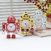 学生用闹钟儿童卡通闹铃床头静音桌面个性 机器人男孩起床神器时钟