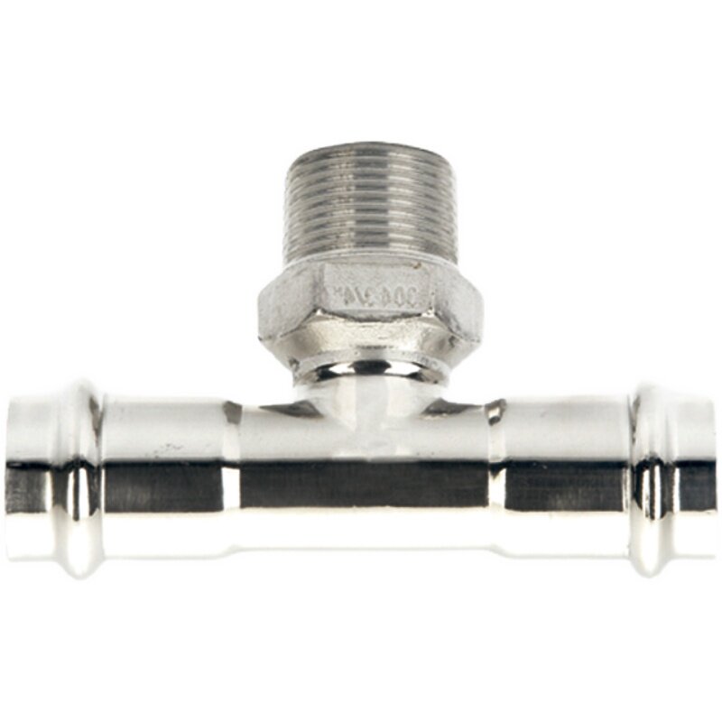 卡压式外螺纹转换三通卫生级直饮水304薄壁1系列外螺纹双卡压管件