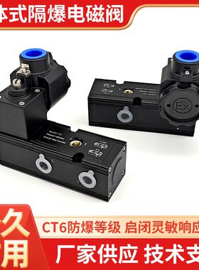 一体式防爆电磁阀HV510-025二位五通三通CT6隔爆气动阀门24V 220V