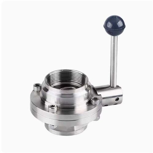 304不锈钢卫生级内螺纹蝶阀手动内丝活接阀门清洁环卫车阀门开关