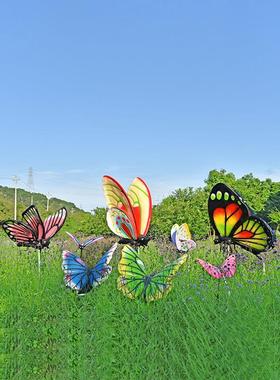 户外蝴蝶玻璃钢雕塑仿真动物小品庭院花海草坪园林微景观装饰摆件