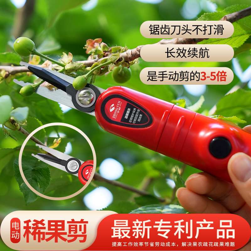中村一郎电动稀果剪双刃疏花疏果专用剪子修花剪家用摘果剪蔬果剪