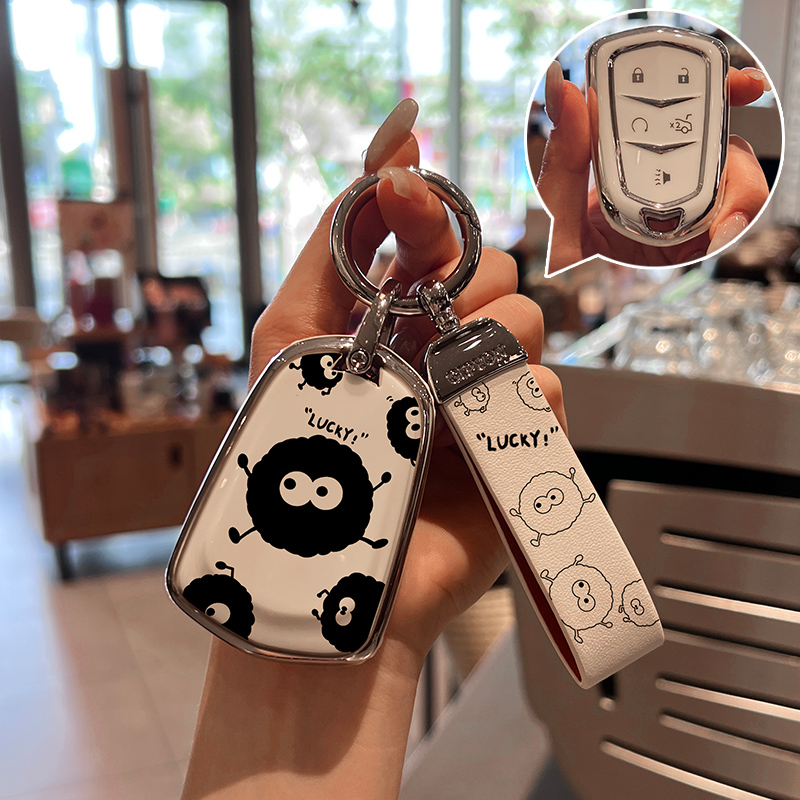 适用凯迪拉克xt5钥匙套ct5男xt4锐歌cAt6xts包xt6壳atsl扣xt6女ct