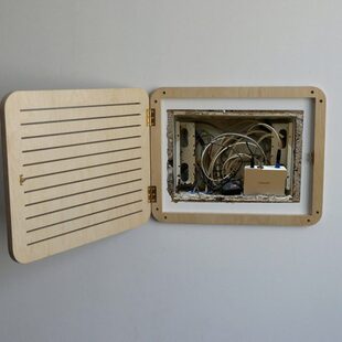 多媒体箱遮挡弱电箱装饰盖板墙上遮丑北欧玄关实木电闸盒宽带盒子