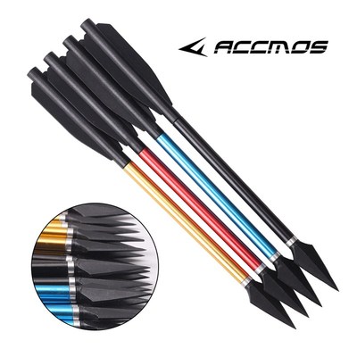 跨境新品6.7英寸金属铝杆短箭17.2cm橡胶尾可换碳钢箭头外径6mm