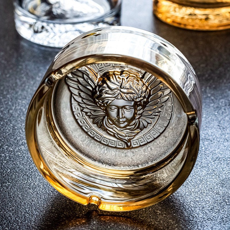 奢华烟灰缸创意个性潮流水晶玻璃欧式大号家用客厅办公室KTV烟缸