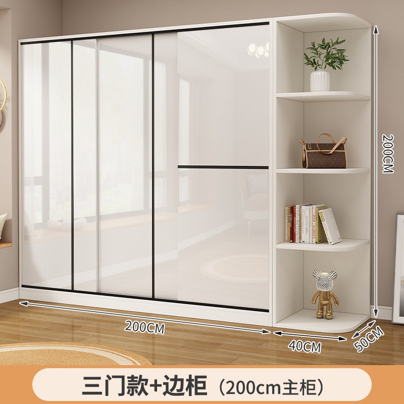 衣柜家用卧室推拉门出租房用小户型现代简约实木柜子简易组装衣橱