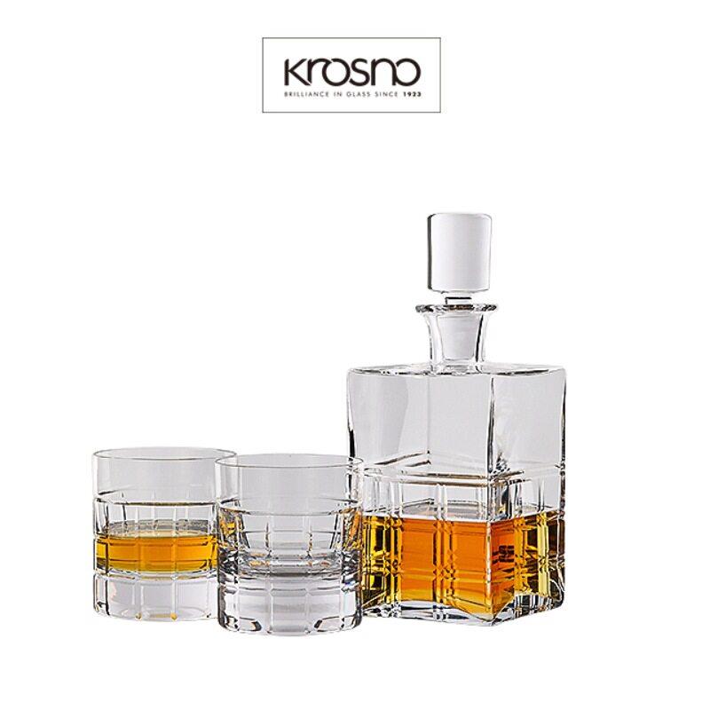 Krosno波兰进口Caro系列手工杯玻璃杯威士忌洋酒杯酒樽分酒器套装