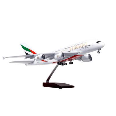 带灯1:160阿联酋航空380空客A380民航客机45cm仿真模型Emirates