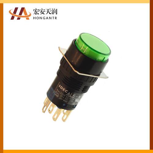 IDEC和泉按钮开关 AL6M-M24GC 绿色 开孔尺寸16mm