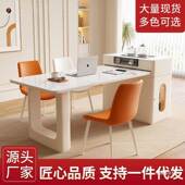奢岛台餐桌一体家用小岛户型轻法现代简DSZ约奶油风式 岩板中台可