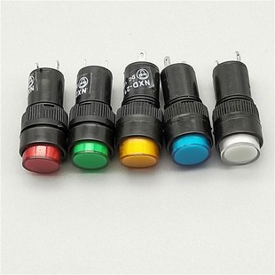 24V圆形微小 212塑料电源信号指示灯红绿黄12V 10个 12mm开孔NXD
