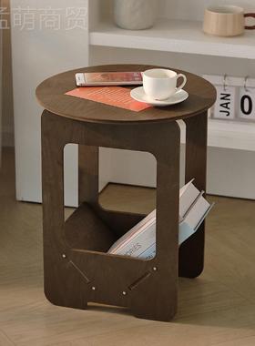 DPZ床桌头置物家现用桌客厅收纳桌代简约风便携圆黑白双色家式具