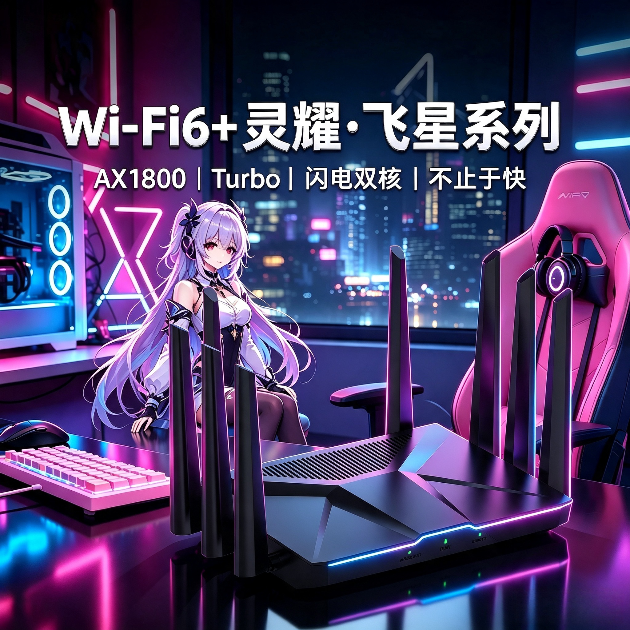 广视佳WiFi6千兆高速路由器家用双频全千兆端口MESH组网路由器家用高速低时延大户型全屋覆盖游戏追剧不卡顿