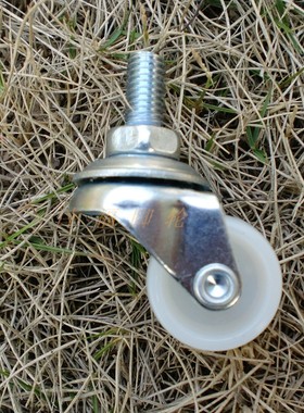 1寸PP尼龙M8丝杆万向轮轮子 花架音箱铁艺小茶几滑轮五金家具脚轮