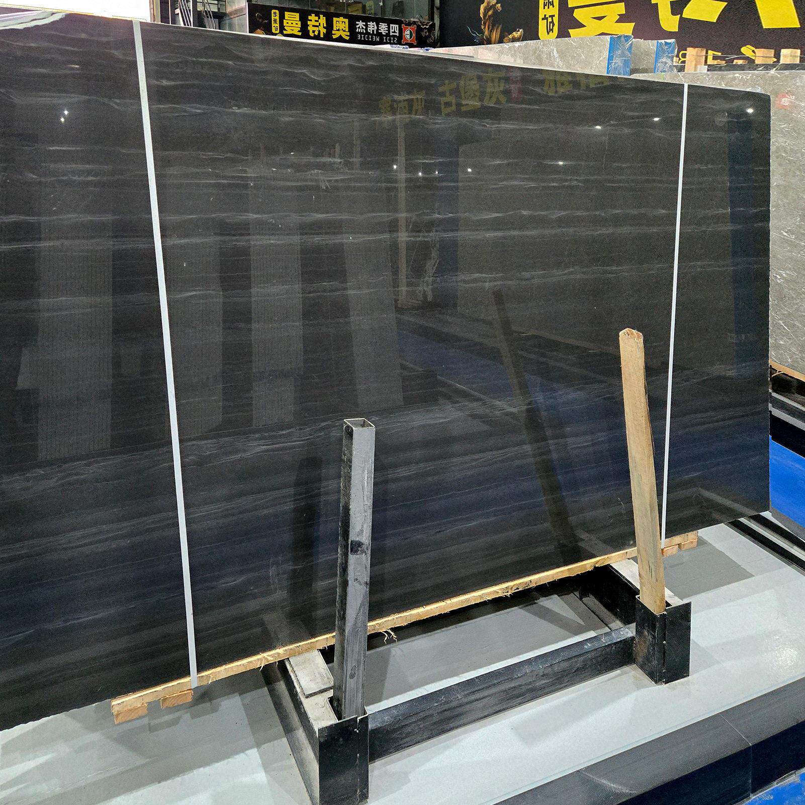 黑色天然大理石大板私人定制皇家金檀理石台面桌面墙面地面