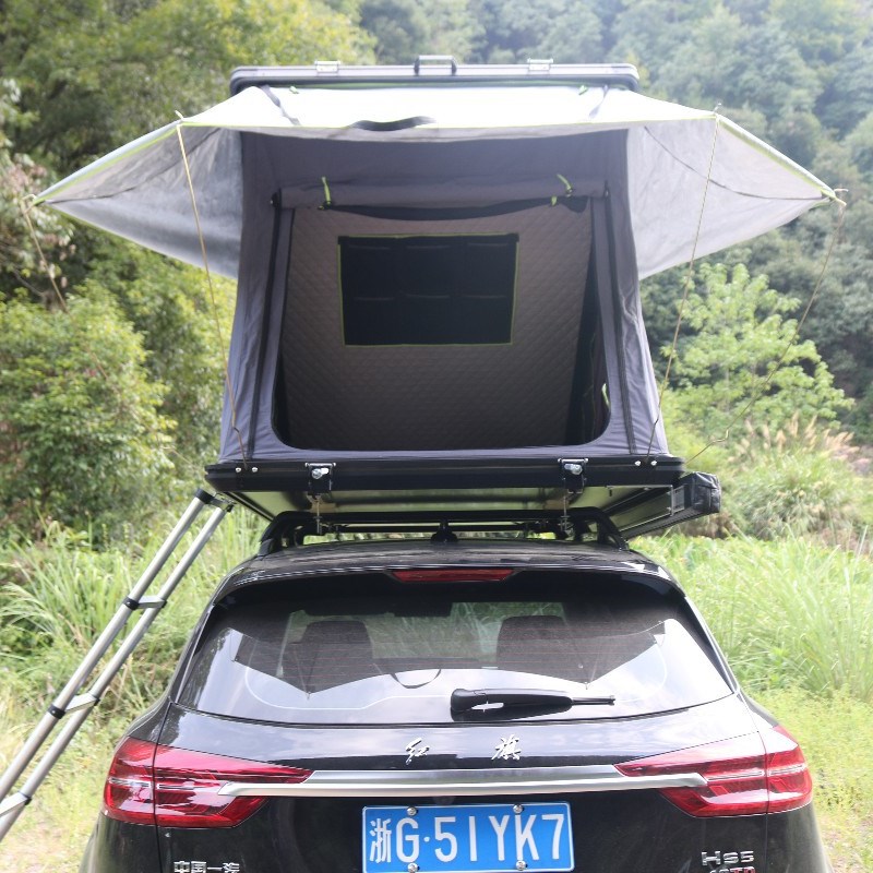 优质自架旅行露营铝合金硬壳超轻超薄高强度速开自动液压车顶帐篷