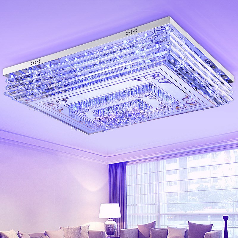 大厅灯具吸顶灯客厅灯大灯长方形简约现代卧室水晶灯大气家用