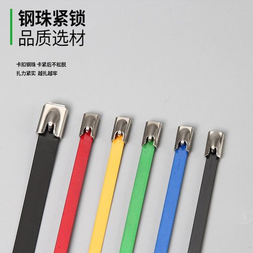 厂家直供304材质喷塑涂塑不锈钢扎带金属绑扎带自锁 船用自锁扎带