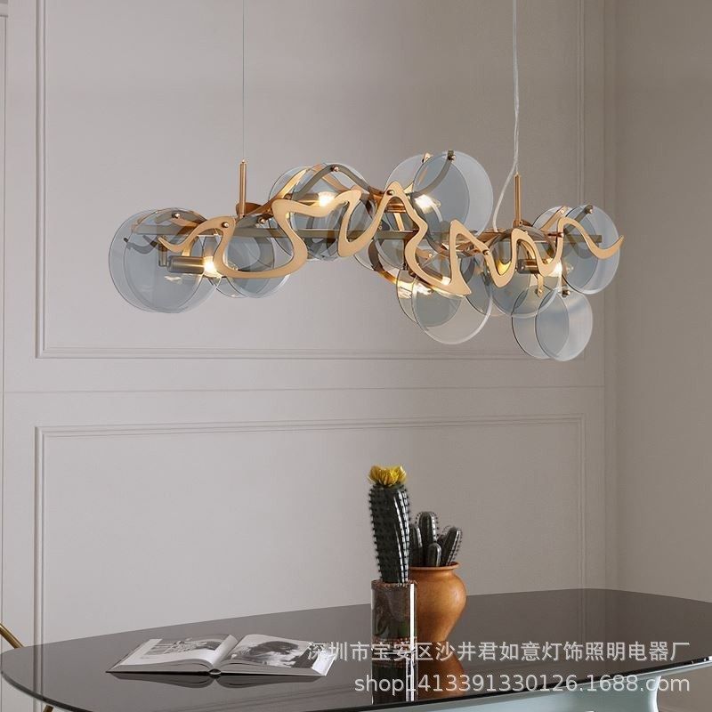 后现代轻奢客厅设计师简约玻璃餐厅卧室吊灯圆形网红吧台书房灯具,家装灯饰光源,客厅吊灯,淘宝优惠券,粉丝福利购,淘宝优惠卷