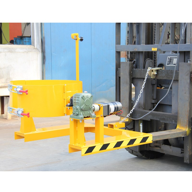 现货供应HK300叉车电动油桶翻转器自动抱箍倒料倾倒机具倒桶器