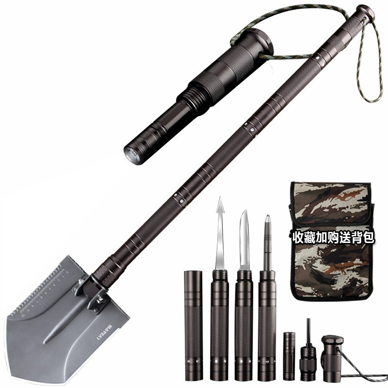 车载野外铲子多功能铁锹户外铲锰钢德国