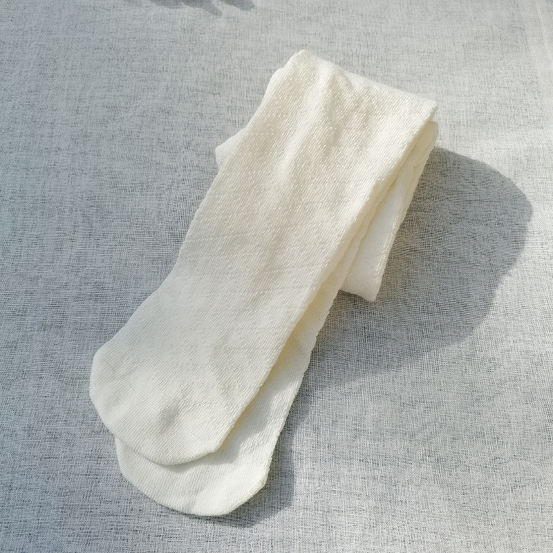 3件包邮 尾 90-140 女童春秋菱格网眼白色加裆连裤袜直板打底袜裤