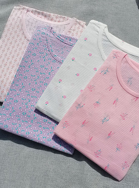 3样包邮120-140韩单 女童夏季薄款 小花短袖T恤短裤 家居套装