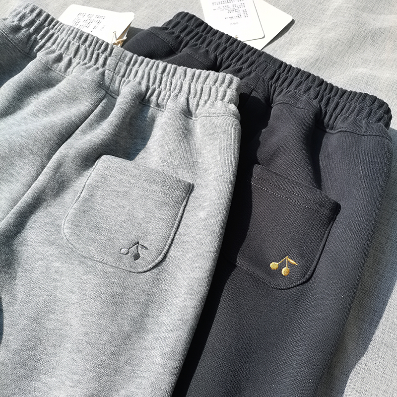 3样包邮140－180 女童 秋冬一体绒女童加绒喇叭裤长裤绣樱桃