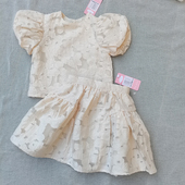 8码 泡泡袖 独家 欧美单女童夏季 包邮 上衣半身裙 短款 3样 两件套装