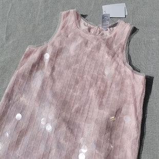 3样包邮澳单新款8-16码女童中大童夏季粉色大亮片 连衣裙 背心裙