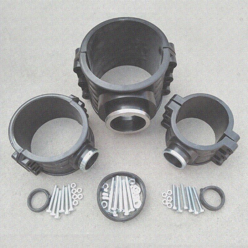 PE管增接口160 200抢修快速接哈夫节补漏接头三通变径鞍座