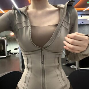 健身瑜伽服上衣女鱼骨防晒衣修身外套女款春运动紧身骑行服登山服