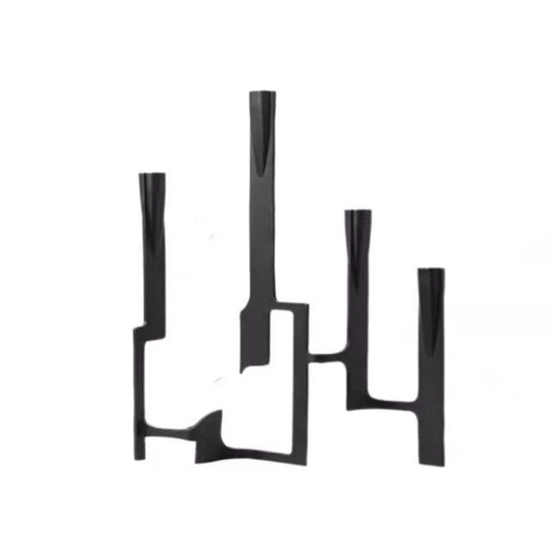 金属创意烛台极简现代黑色几何摆件样板间售楼处餐桌面装饰摆设品,特色手工艺,其他特色工艺品,淘宝优惠券,粉丝福利购,淘宝优惠卷