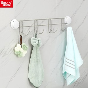免打孔衣帽挂钩毛巾挂架不锈钢挂钩厨房浴室门后无痕吸盘排钩粘钩