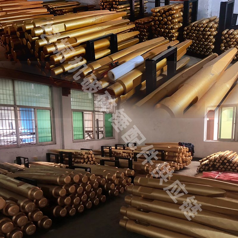 挖掘机破碎锤钎杆矿山型耐磨炮头100锤水山SB50锻打开槽加长炮钎