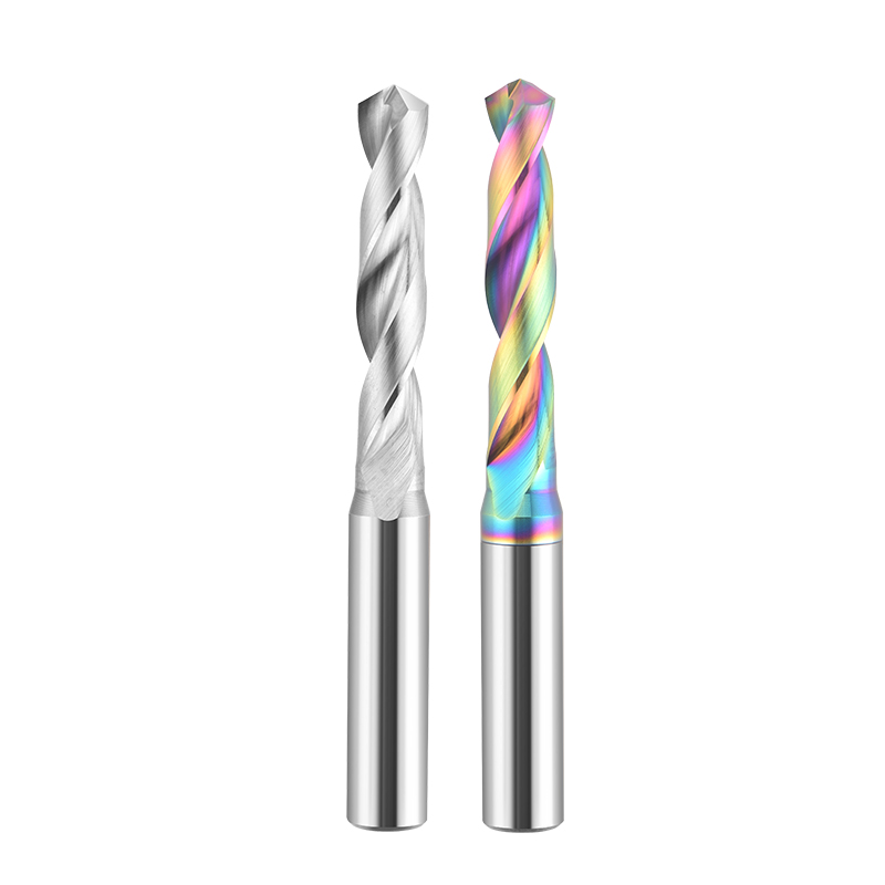 0度钨钢铝用钻头倍径5D定柄钻七彩DLC涂层铝用合金大柄麻花钻头