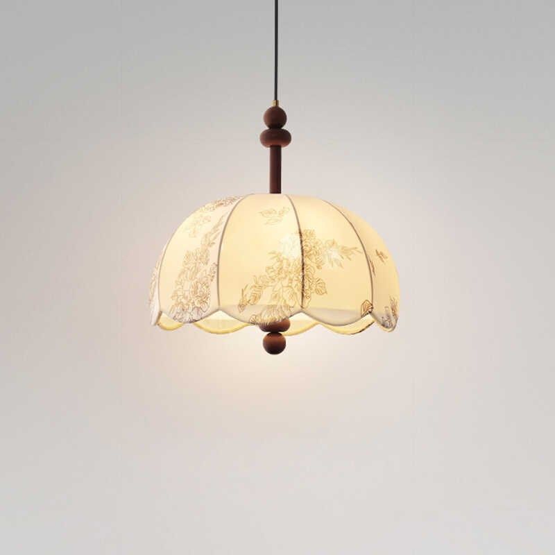 中古法式温馨布艺吊灯书房实木衣帽间吧台灯卧室纹复古灯具,家装灯饰光源,餐厅吊灯,淘宝优惠券,粉丝福利购,淘宝优惠卷