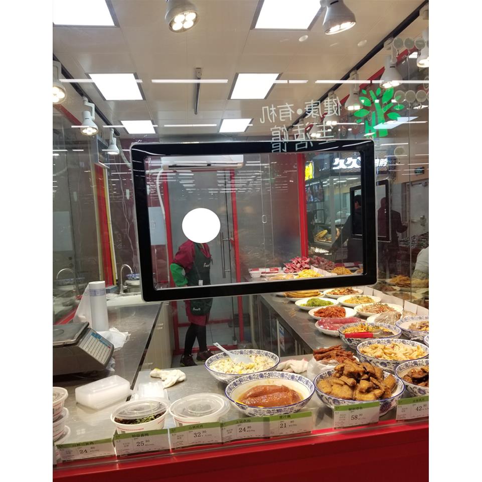 定制亚克力菜市场久久丫熟食卤味菜店外卖小窗口移门传菜玻璃门洞