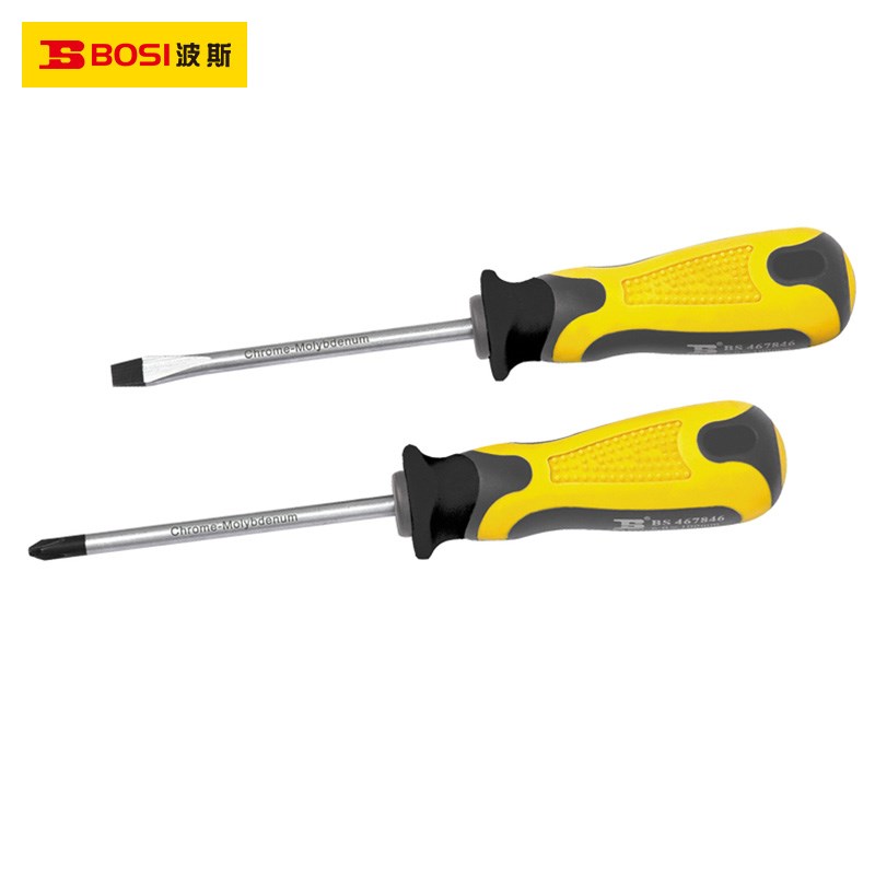 波斯 螺丝批(铬钼钢)十一字德国硬度单支螺丝刀带磁起子改锥工业