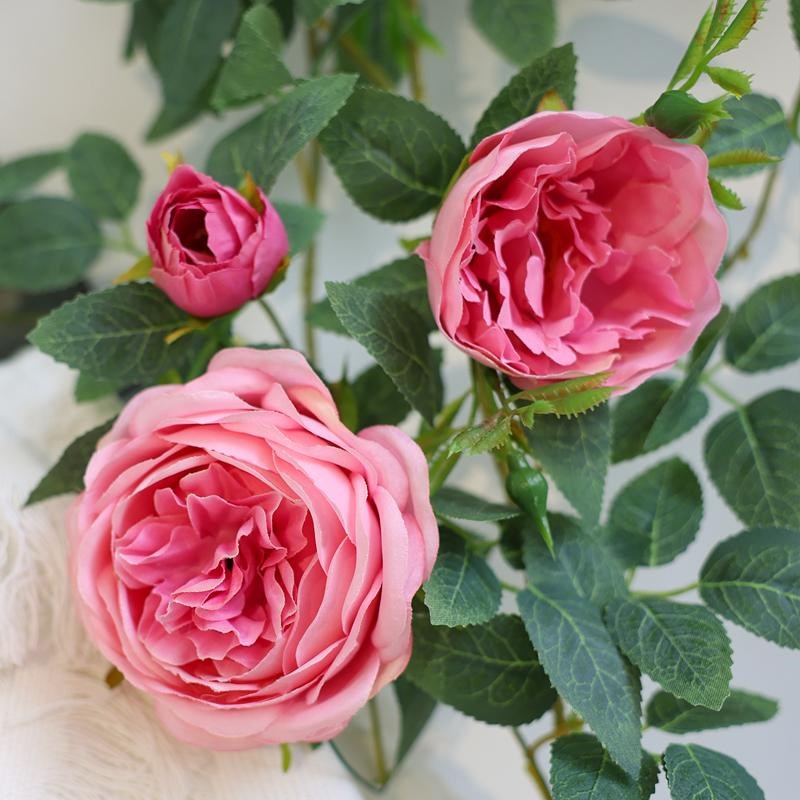 仿真玫瑰花藤假花塑料藤条空调管道缠绕藤蔓装饰遮挡吊顶花条植物