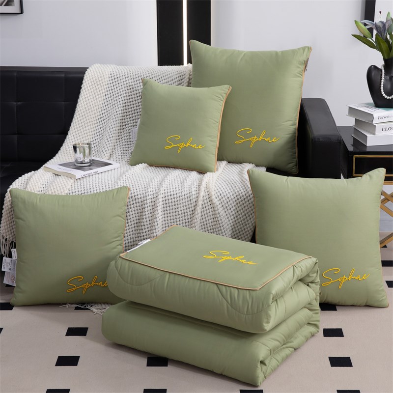 全棉 抱枕被子两用车载毯子二合一午睡折叠空调枕头被办公室