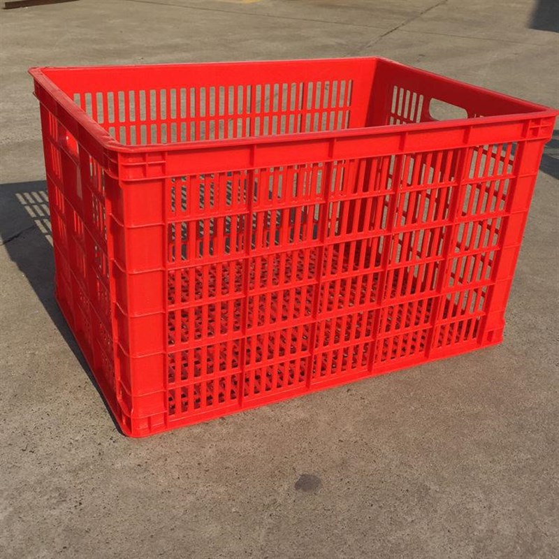 供应加厚680塑料周转筐塑料带孔蓝色黄色红色绿色框筐厂家直销