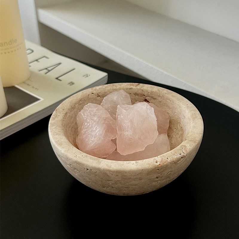 SilentWind寂风天然黄洞石香薰晶石托 托盘家用客厅玄关装饰品摆