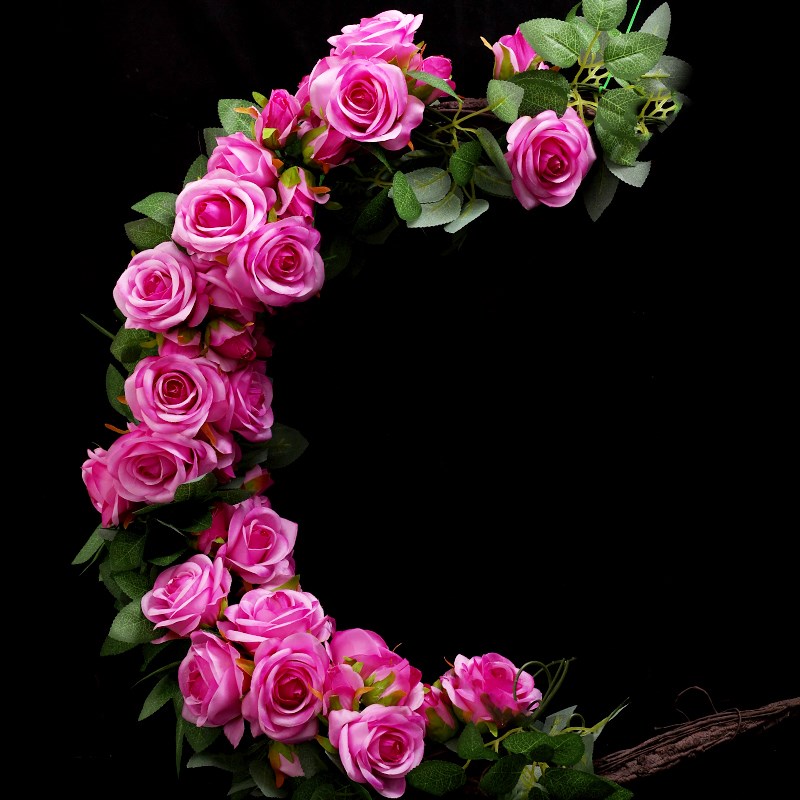 仿真高档玫瑰花藤假花藤条墙面拱门吊顶空调管道缠绕装饰遮挡藤蔓